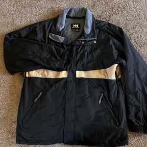 Helly Hansen Driver Jacket Mens‎ XL Black Full Zip Lined Winter Ski Jacket